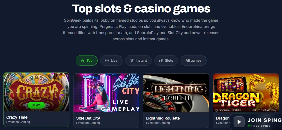 Games at SpinGeek